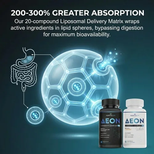 Vista 3 de AEON - Complejo de longevidad en blanco y negro con NAD+, curcumina, resveratrol, astaxantina, fisetina, quercetina, AKG, apigenina, glicina
