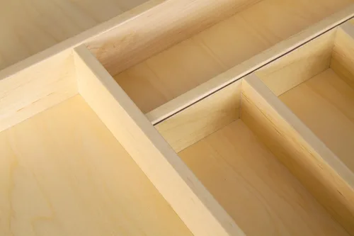 Vista 2 de DTIER11PF-FF - Organizador de cajones de madera para cubiertos, doble nivel 11-7/8