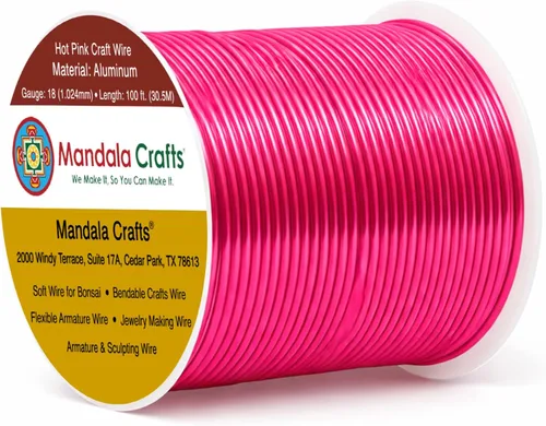 Vista 99 de Mandala Crafts - Alambre de aluminio anodizado de calibre 22 para hacer joyas - 137.2 m de alambre flexible surtido y coloreado - Doble para bonsái