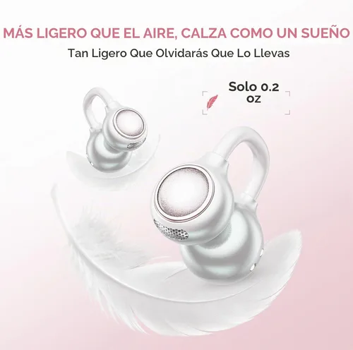 Vista 5 de Auriculares inalámbricos con clip de oreja abierta con espejo Blanco