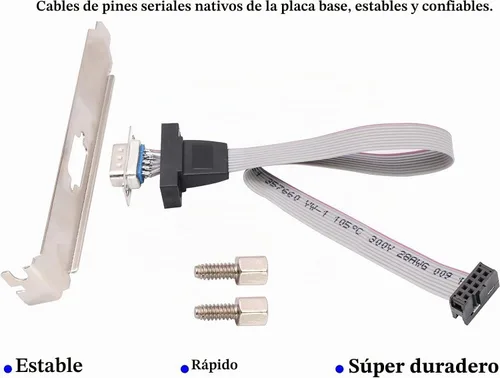 Vista 3 de 1 puerto DB9 RS232 Serial Port Bracket a 10 pin HeaderRibbon adaptador de conector de cable, DB9 Serial macho a 10P Placa base de montaje en panel 1