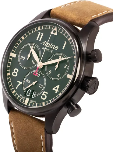 Vista 2 de Alpina AL372GR4FBS6 SmartimePilot Reloj analógico de cuarzo suizo marrón
