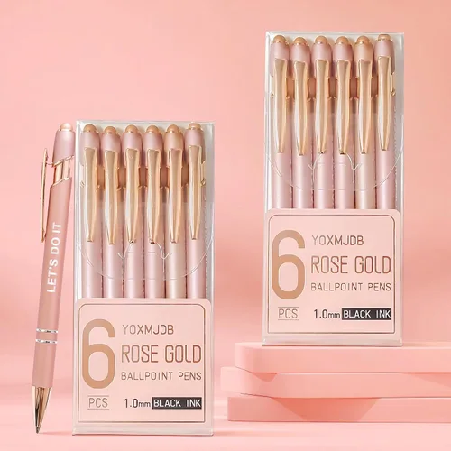 Vista 5 de YOXMJDB Bolígrafos Stylus para pantallas táctiles, paquete de 12 bolígrafos de oro rosa inspiradores, bolígrafos de punta media de 1.0 mm