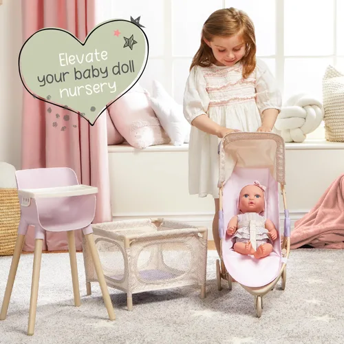Vista 6 de LullaBaby Muñecas gemelas realistas de 14 pulgadas - Tonos de piel claros y ojos azules - Cuerpos suaves y trajes extraíbles - Sombrero, diadema