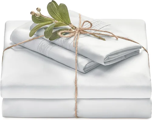 Vista 21 de Chanasya Juego de sábanas de 3 piezas de microfibra de percal, sábana bajera, sábana encimera y fundas de almohada, bolsillo profundo, resistente a