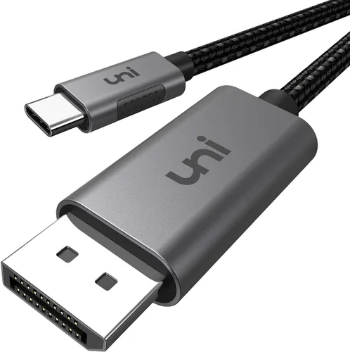 Vista 9 de uni Cable USB C a DisplayPort para oficina en casa (4K @60Hz, 2K @165Hz), cable USB tipo C a DisplayPort de aluminio resistente
