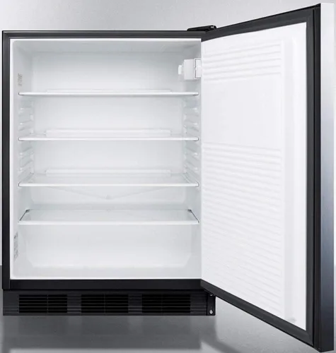 Vista 3 de Summit Appliance FF7BKSSHHADA - Refrigerador de 24 pulgadas de ancho, cumple con la ADA; 5.5 pies cúbicos; puerta de acero inoxidable
