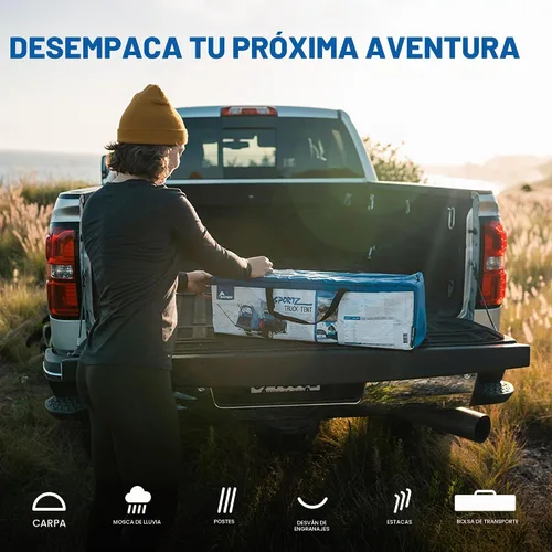 Vista 8 de Tienda para camioneta Sportz, color azul y gris