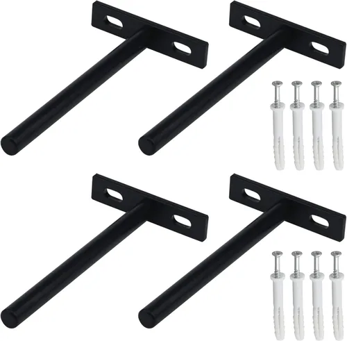 Vista 17 de Antrader Soporte de Estante Flotante Negro, 4 Piezas Soportes Ocultos de Estante de 2 Pulgadas Soporte Ciego de Estante Soportes Ocultos