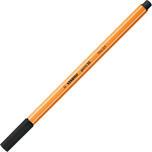 Vista 2 de STABILO Fineliner Point 88 – Paquete de 10 – Colores de oficina – 4 x Negro Varios