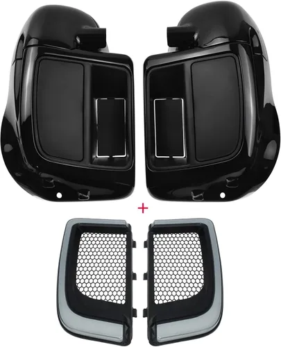Vista 6 de Carenados de Pierna Inferiores Ventilados Guantera con Luces de Señales de Giro LED Compatibles con Harley Touring CVO Street Glide FLHX Road Glide