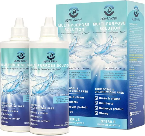 Vista 8 de Oculus Curae Aqua Naina Contact Solution – Fórmula premium sin conservantes para lentes suaves, duras, esclerales y permeables a los gases