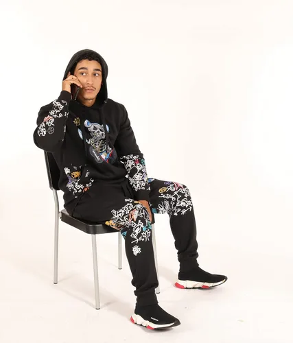 Vista 121 de SCREENSHOT Sudadera urbana de forro polar para hombre, diseño de dibujos animados de animación, parche bordado de gel