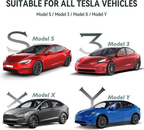 Vista 3 de Tapones de vástago de válvula de neumático para Tesla Model Y X S 3, tapa de vástago de válvula de aleación de aluminio, cubiertas de vástago