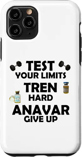 Vista 10 de iPhone 15 Funny Test Limits Tren Hard Never Give Up Gym Bodybuilding Case