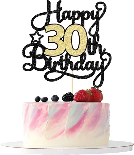 Vista 10 de 1 pieza de decoración de pastel de 8º cumpleaños con purpurina y saludos a 8 años, decoración de pastel de feliz cumpleaños para fiesta de 8 años