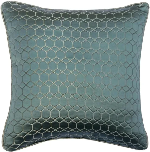 Vista 28 de The HomeCentric Funda de almohada con cremallera, funda de cojín azul de 12 x 12 pulgadas, funda de cojín de algodón bordado para sofá, diseño