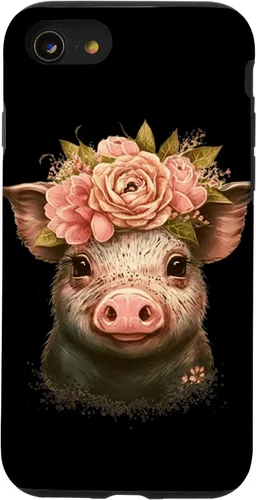 Vista 18 de Pig with Leopard Headband Flower Cute Pig Lover Case for iPhone 17
