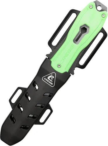 Vista 7 de Cressi Cuchillo de buceo multiusos de acero inoxidable - Hoja de acero inoxidable resistente al óxido - Funda de liberación rápida - Lagarto Negro