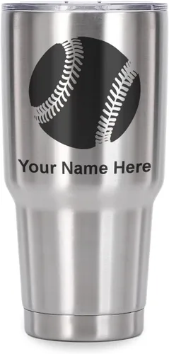 Vista 22 de LaserGram Vaso personalizado de 20 onzas, pelota de béisbol (verde camuflado)