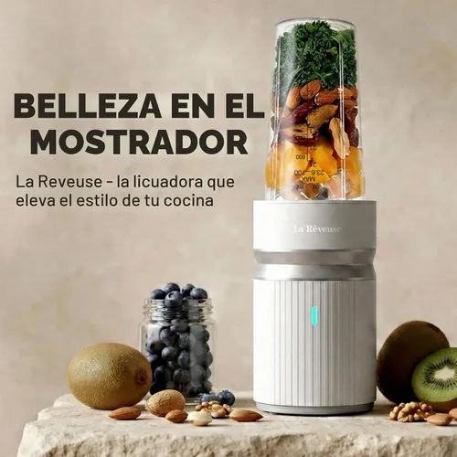 Vista 8 de La Reveuse Licuadora personal de 1000 vatios para batidos, batidos, gris