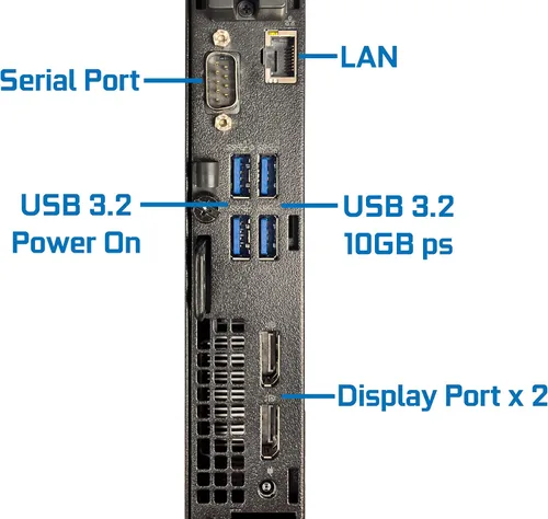 Vista 3 de Dell OptiPlex 7000 Micro computadora de escritorio, Intel i7-12700T, 64 GB de RAM, SSD NVMe de 2 TB, Wi-Fi 6E, Bluetooth, USB C, DisplayPort, HDMI