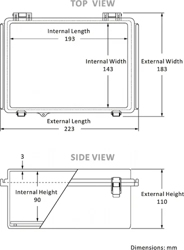 Vista 3 de Caja de conexiones Gratury, carcasa de plástico impermeable IP67 para proyectos eléctricos, cubierta con bisagras gris, incluye placa de montaje