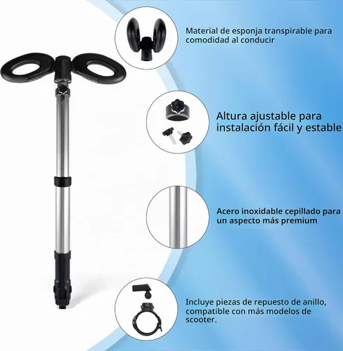 Vista 5 de Manillar para Segway Ninebot S Smart/mini PRO/mini LITE Self-Balance Scooter Hoverboard Manillar ajustable Soporte de liberación de presión