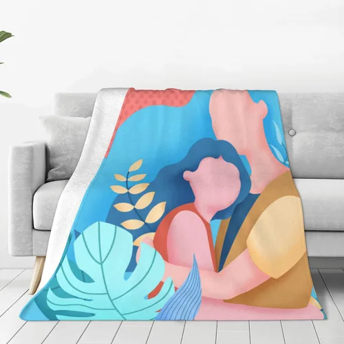 Vista 18 de Manta para mamá, Love You Mom con patrón de flechas acuáticas, manta decorativa de franela suave de 30 x 40 pulgadas para viajes, manta con texto