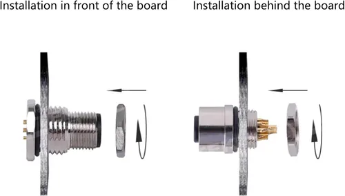 Vista 3 de Cable conector macho M12 de 5 pines, un cable de montaje trasero recto codificado impermeable enchufe de aviación macho sin blindaje Cable eléctrico