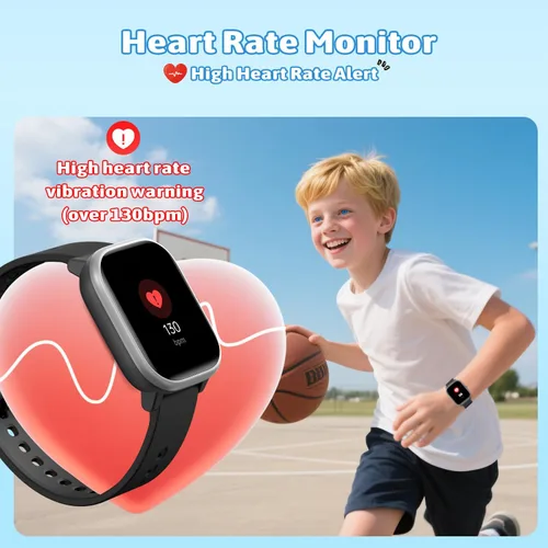 Vista 5 de Fikami - Reloj inteligente para niños y niñas sin necesidad de APP/teléfono, reloj deportivo para niños de 1.8" IP68 resistente al agua, podómetro