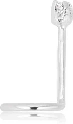 Vista 2 de AVORA 14K YellowWhite Gold Diamond Nose Ring Body Jewelry (22 Gauge)