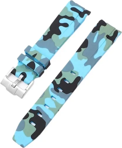 Vista 21 de Correa de camuflaje para Omega Moon Curvo Extremo Pulsera de goma de silicona Hombres Mujeres Sport Watch Band Accesorio 0.787 in