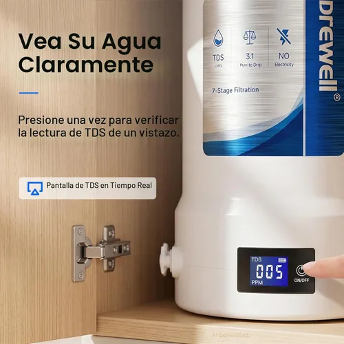 Vista 9 de Purewell Sistema de filtro de agua de ósmosis inversa sin tanque U01 800