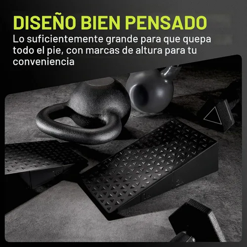 Vista 6 de Par de Bloques en Cuña para Sentadillas Flexelent - Bloque en Cuña para Sentadillas con Talón Elevado para Sentadillas Más Profundas, Levantamiento