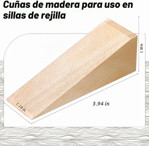 Vista 3 de Treela - Cuñas de madera para botes de silla, 10 unidades, 3.94 x 1.18 x