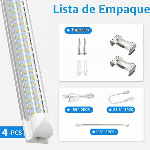 Vista 7 de SHOPLED Luz LED para tienda de 4 pies, 50 W 5000 K luz blanca diurna 8 pies 6000 K