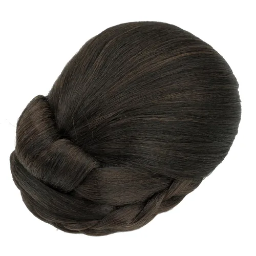 Vista 16 de IMISSU Cubierta de pelo trenzado con moño, piezas de cabello en forma de dona, coleteros para cabello con clips de peluca, recogida y recogida