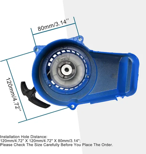 Vista 2 de GOOFIT Arrancador de aluminio azul con tornillos para 2 tiempos 47cc 49cc Pocket Bike Mini Bike Dirt Bike Scooter ATV Quad motocicleta