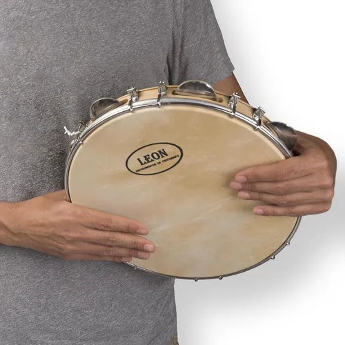 Vista 3 de Capoeira Pandeiro Tambor Pandeiro Tamborina Samba Brasil Instrumento de Música Madera 10