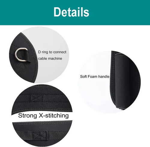 Vista 6 de Abdominal Crunch Harness Straps,Arnés de tracción de ejercicio trasero Correa de hombro, cinturón de crunch en forma de V, correas abdominales