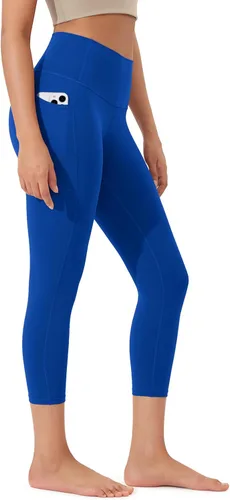 Vista 44 de ODODOS Pantalones capri de yoga suaves como mantequilla para salón con bolsillos para mujeres, leggings capri de cintura alta de 14"/19"/21