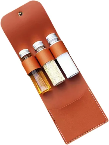 Vista 3 de Bolsa de condimentos con botella de condimento, kit portátil de condimentos para camping, kit de botellas de condimento plegable, soporte