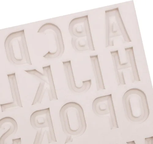 Vista 8 de 26 moldes de silicona con letras mayúsculas, 3D del alfabeto número 0-9 moldes de chocolate, para cumpleaños, aniversario, día de San Valentín