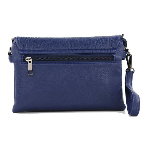 Vista 3 de Bolsa de hombro moderna para mujer con sobre bonito, L, Azul