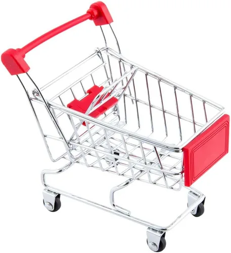 Vista 2 de Restaurantware - Mini carrito de compras de 5.5 x 5.4 pulgadas, 1 carrito de compras pequeño rectangular - Organizador de escritorio, accesorios