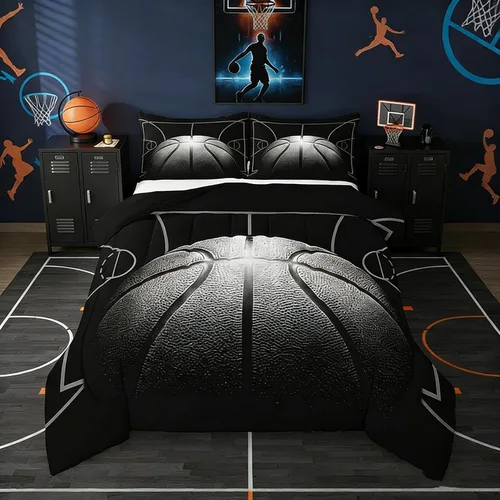 Vista 38 de Erosebridal - Juego de edredón individual para niños con diseño de béisbol y sóftbol, juego de cama deportivo acolchado para niños, edredón