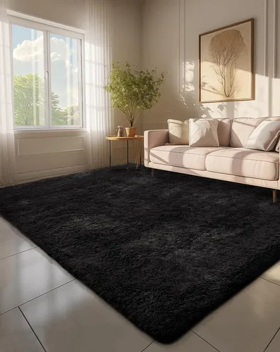 Vista 97 de Ophanie - Alfombras para sala de estar, antideslizante y suave, de felpa grandes y peludas para dormitorio, peludas para niños y niñas, decoración