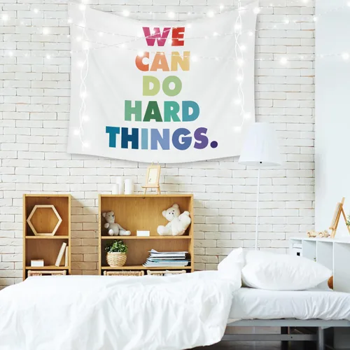 Vista 2 de OGILRE Tapiz para aula, con citas motivacionales inspiradoras, con citas inspiradoras, con citas inspiradoras, arte de pared para el hogar