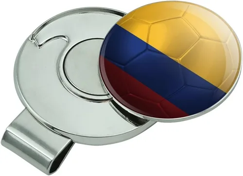Vista 2 de GRAPHICS & MORE Clip para sombrero de golf con bandera de Colombia con marcador magnético